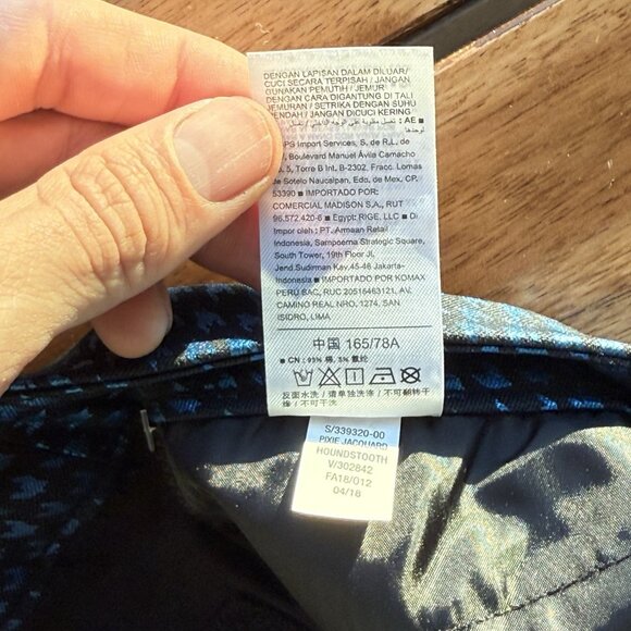 NWT Old Navy Size 12 Black/Blue Metallic Houndstooth Jacquard Pixie Ankle Pants - Picture 8 of 11